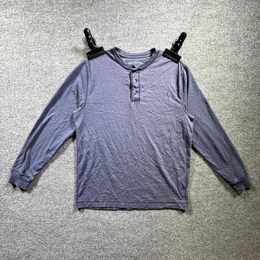 Saddlebred T-Shirt Men's M Slate Blue Long Sleeve Henley Neck Casual Streetwear